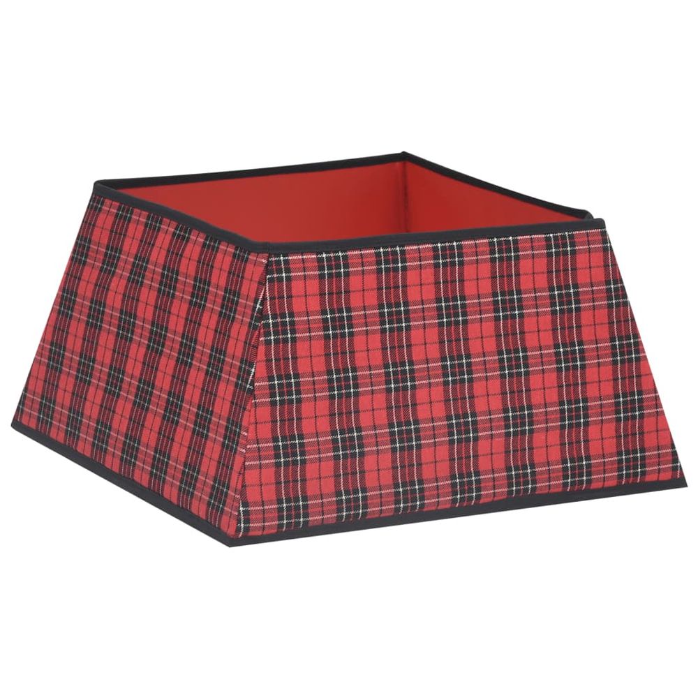 Christmas Tree Skirt Red and Black 48x48x25 cm - anydaydirect