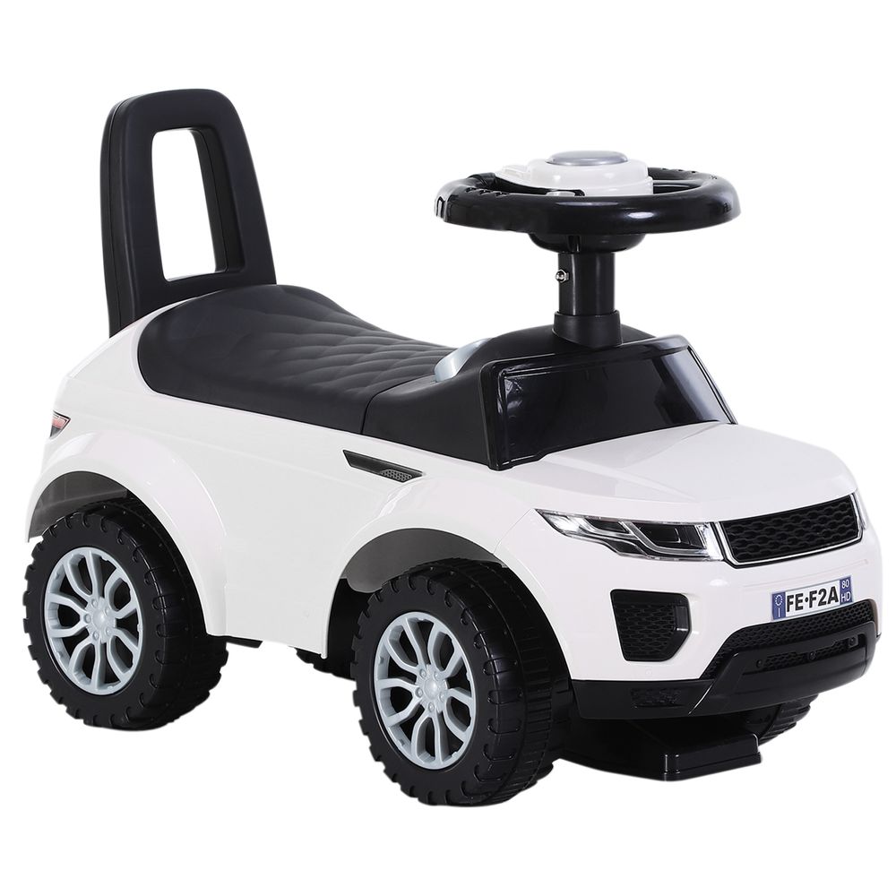 3-in-1 Ride On Car Foot To Floor Slider Toddler w/ Horn Steering White - anydaydirect