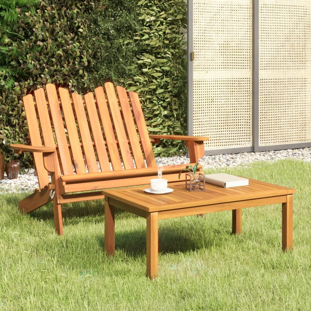 2 Piece Adirondack Garden Lounge Set Solid Wood Acacia - anydaydirect