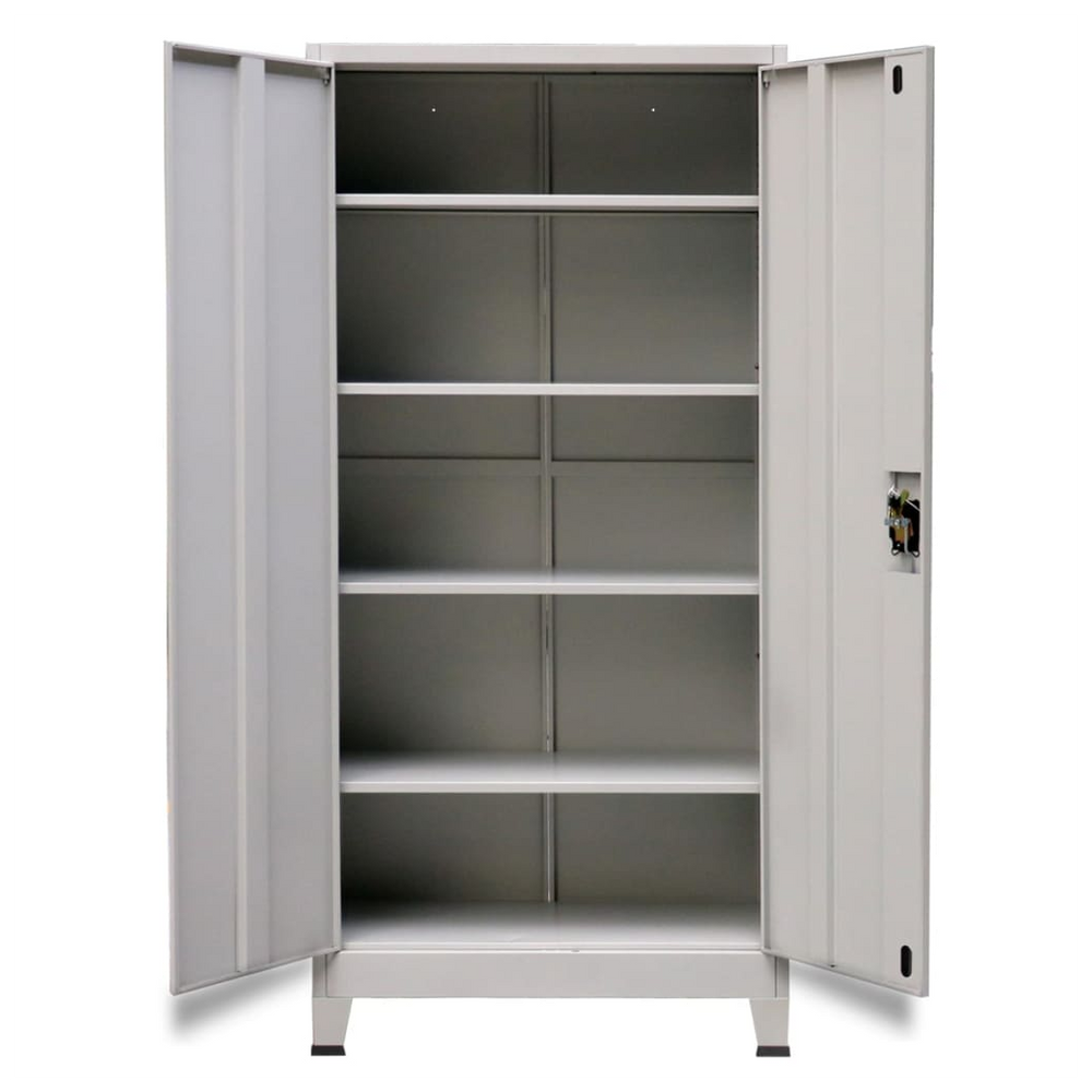 vidaXL Office Cabinet with 2 Doors Steel 90x40x180cm Grey - anydaydirect