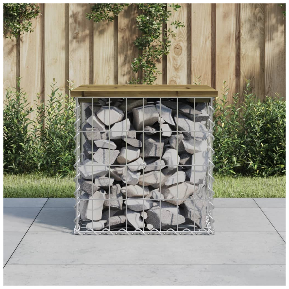 vidaXL Garden Bench Gabion Design 43x44x42 cm Impregnated Wood Pine - anydaydirect