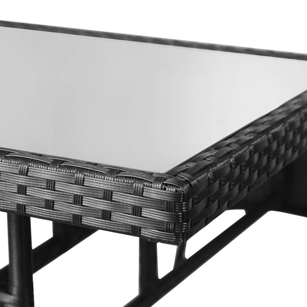 Garden Table Black 80x80x74 cm Poly Rattan - anydaydirect