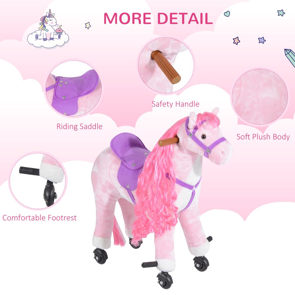 Child Mechanical Walking Ride on Horse Toy Plush Walk Pony Sound - anydaydirect