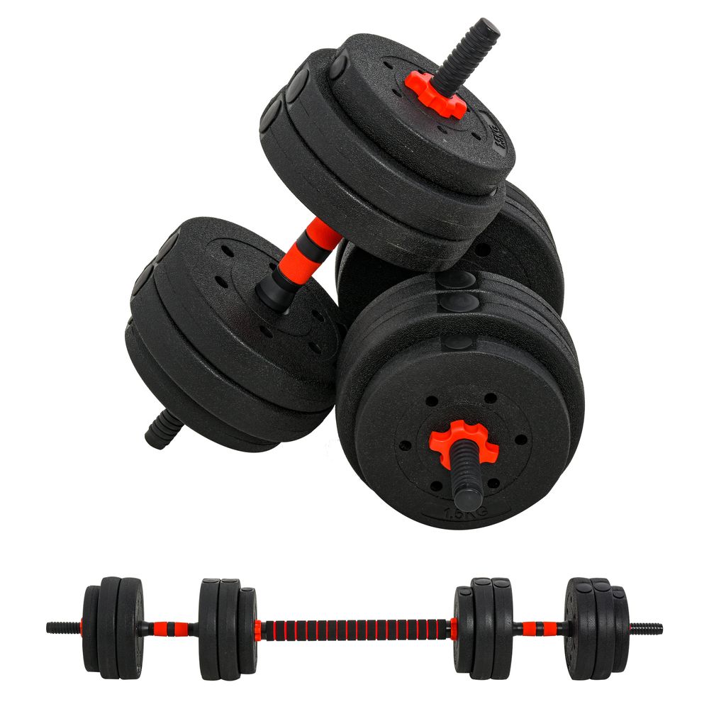 25kg Adjustable 2 IN 1 Barbell Dumbbells Weight Set for Body Fitness HOMCOM - anydaydirect