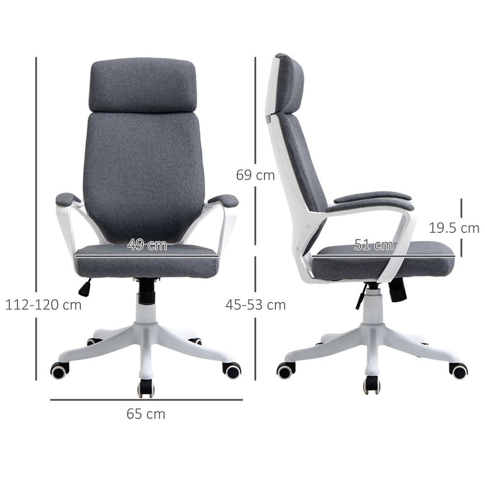 High Back Swivel Office Chair with Lumbar Back Support, Adjustable Height - anydaydirect