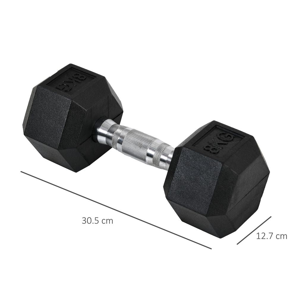 Hexagonal Dumbbells Kit Weight Lifting Exercise for Home Fitness 2x8kg HOMCOM - anydaydirect
