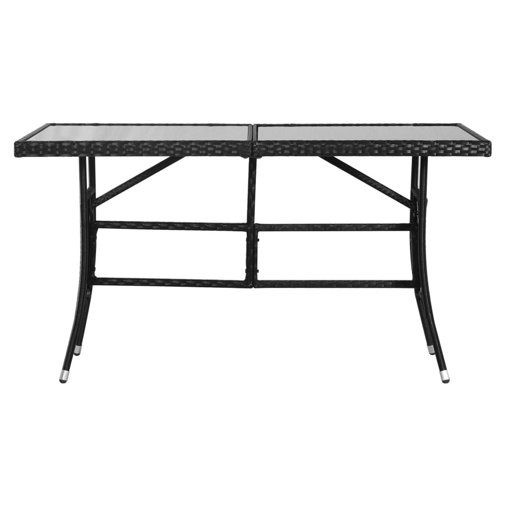 Garden Table Black 140x80x74 cm Poly Rattan - anydaydirect
