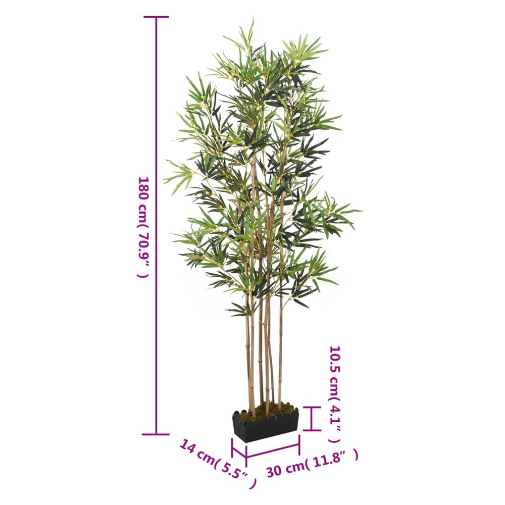 vidaXL Artificial Bamboo Tree 1104 Leaves 180 cm Green - anydaydirect