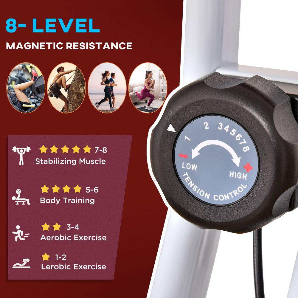 Magnetic Resistance Exercise Bike Foldable LCD Adjustable Seat Red - anydaydirect