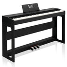 Glarry GDP-104 88 Keys Full Weighted Keyboards Digital Piano with Furniture Stand, Power Adapter, Triple Pedals, Headphone, for All Experience Levels Black - anydaydirect