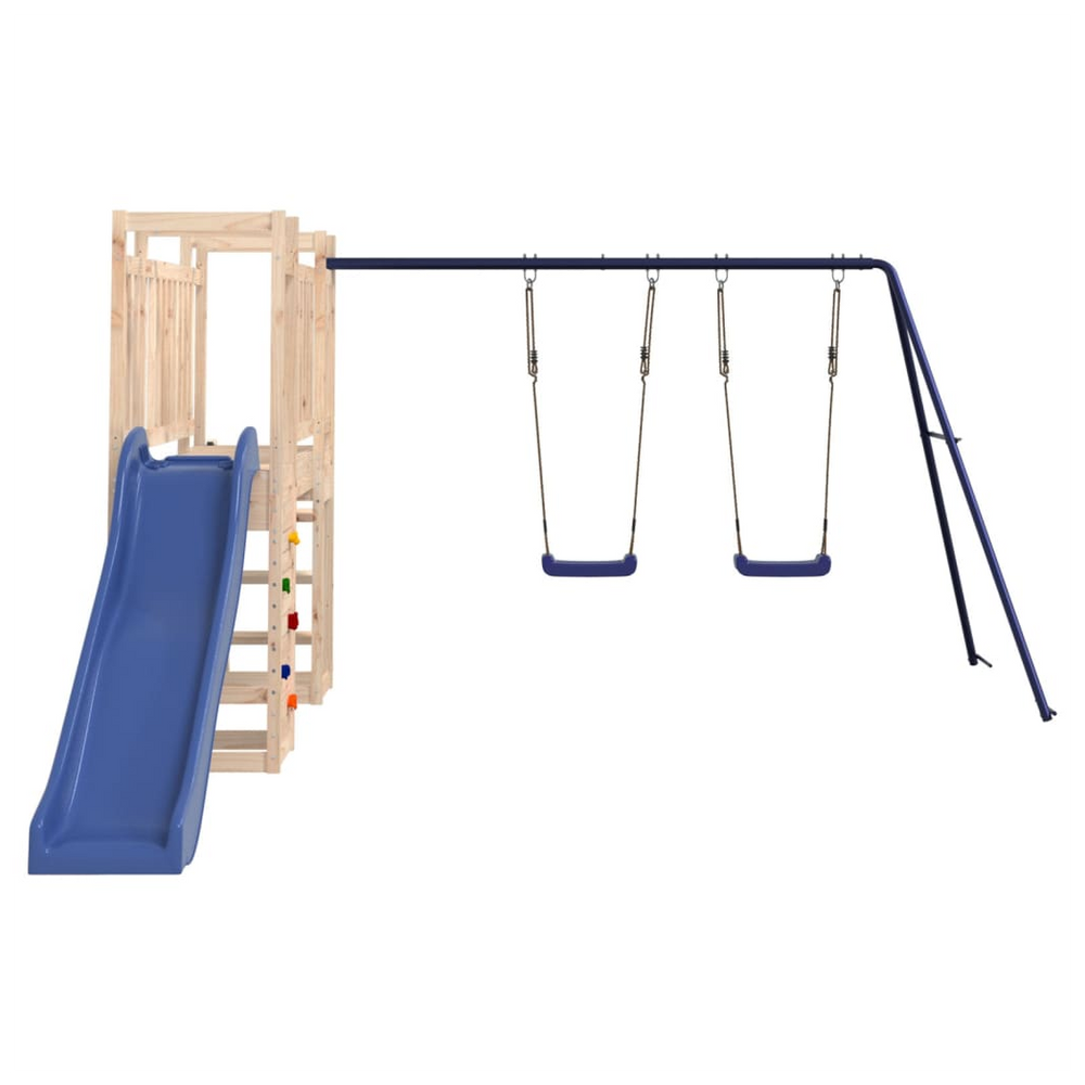 Playhouse with Slide Ladder Swings Solid Wood Pine - anydaydirect