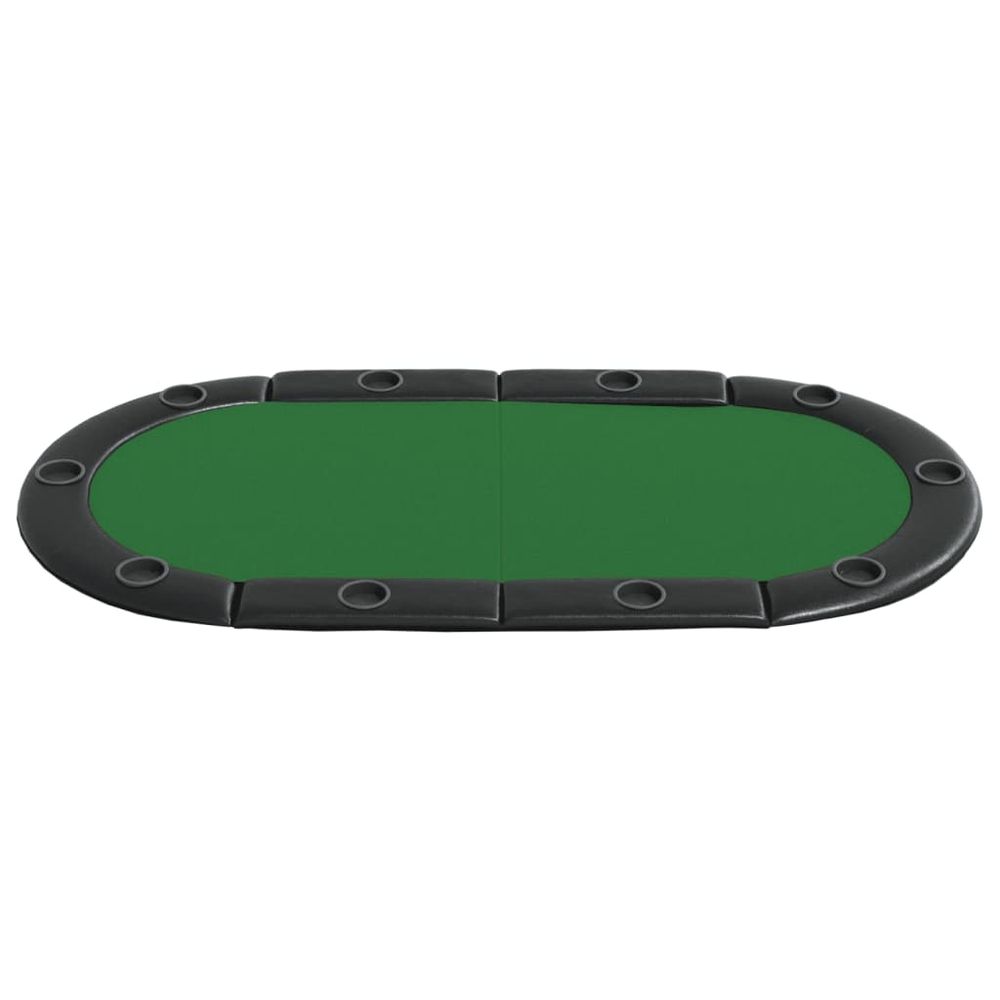 10-Player Folding Poker Tabletop Green 208x106x3 cm - anydaydirect