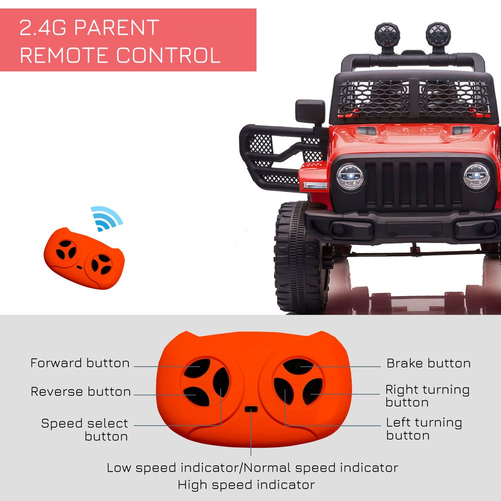 12V Kids Electric Ride On Car Truck Off-road Toy W/ Remote Control Red - anydaydirect