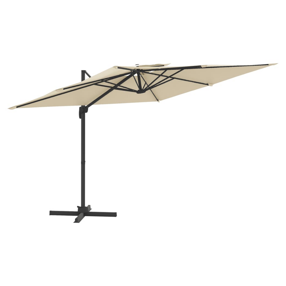 Double Top Cantilever Umbrella Sand White 300x300 cm - anydaydirect