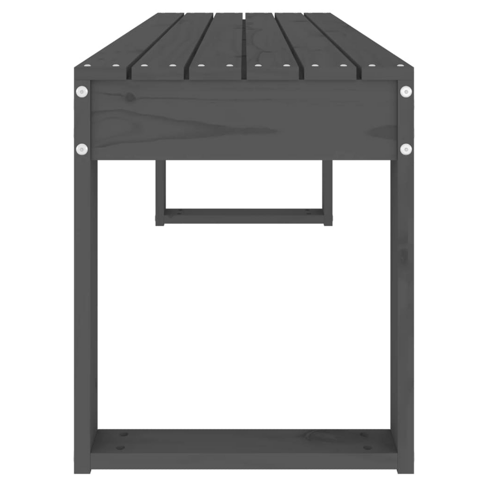 vidaXL Garden Bench Grey 110x38x45 cm Solid Wood Pine - anydaydirect
