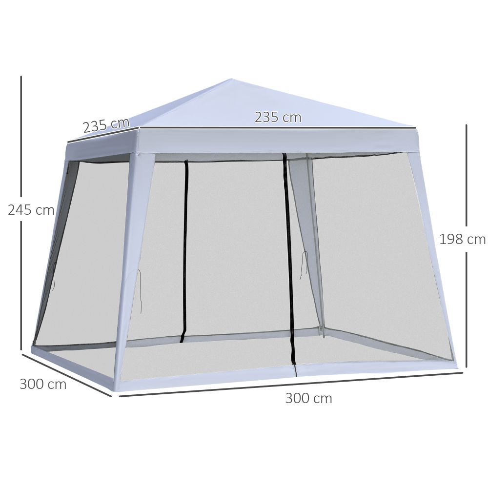 Outsunny 3x3m Outdoor Gazebo Tent W/Mesh Screen Walls-Grey - anydaydirect