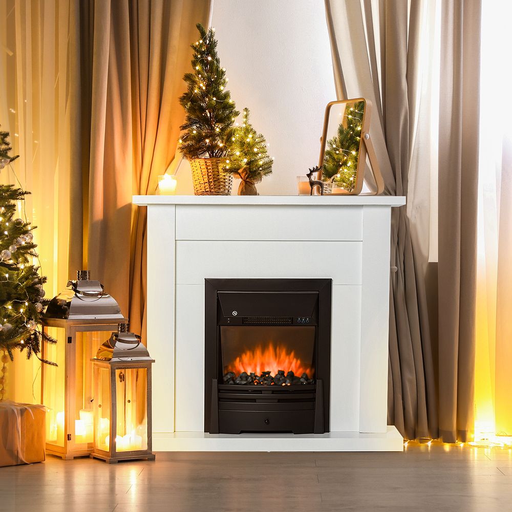 2000W 5-Level MDF Electric Fireplace Heater w/ Remote White - anydaydirect