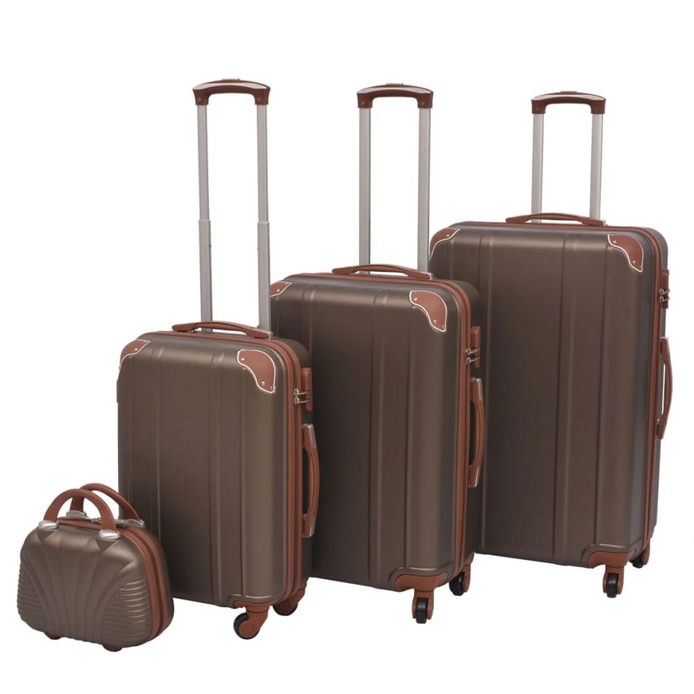 Four Piece Hardcase Trolley Set Champagne - anydaydirect