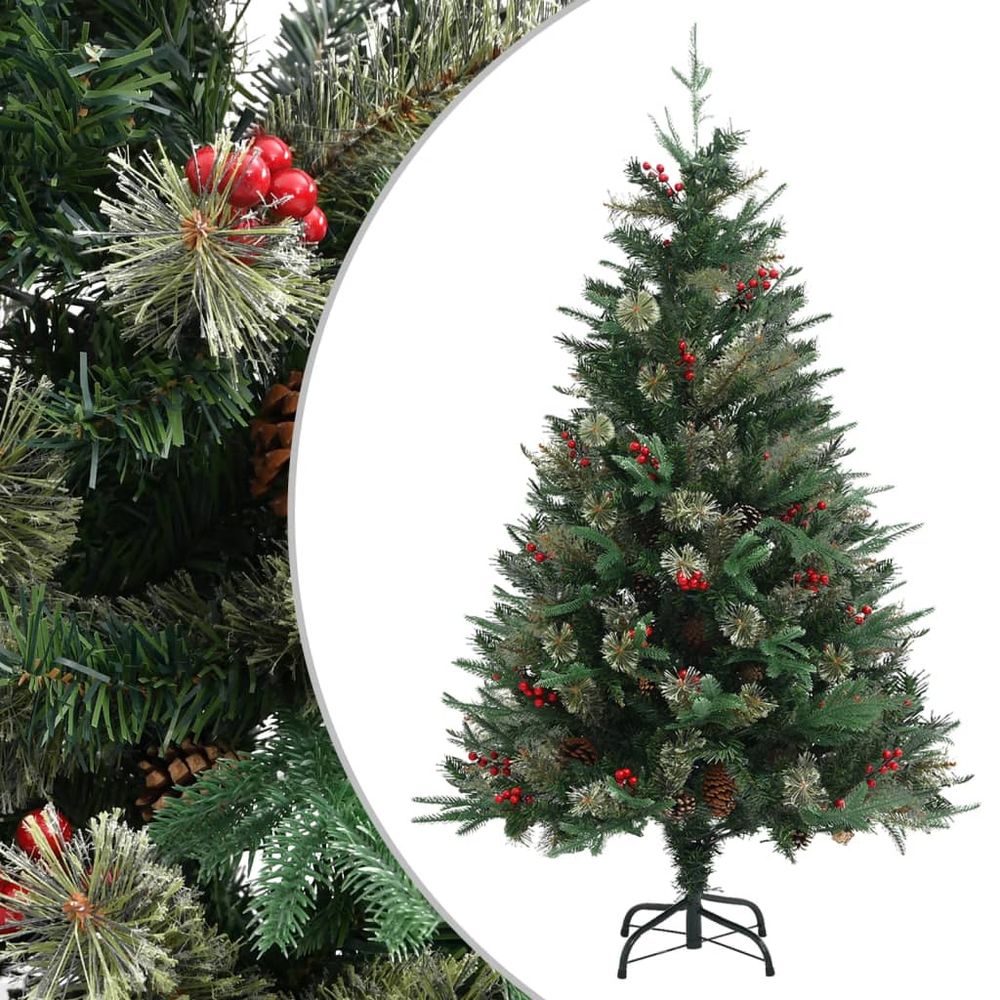 Christmas Tree with Pine Cones Green 120 cm to 225 cm PVC&PE - anydaydirect