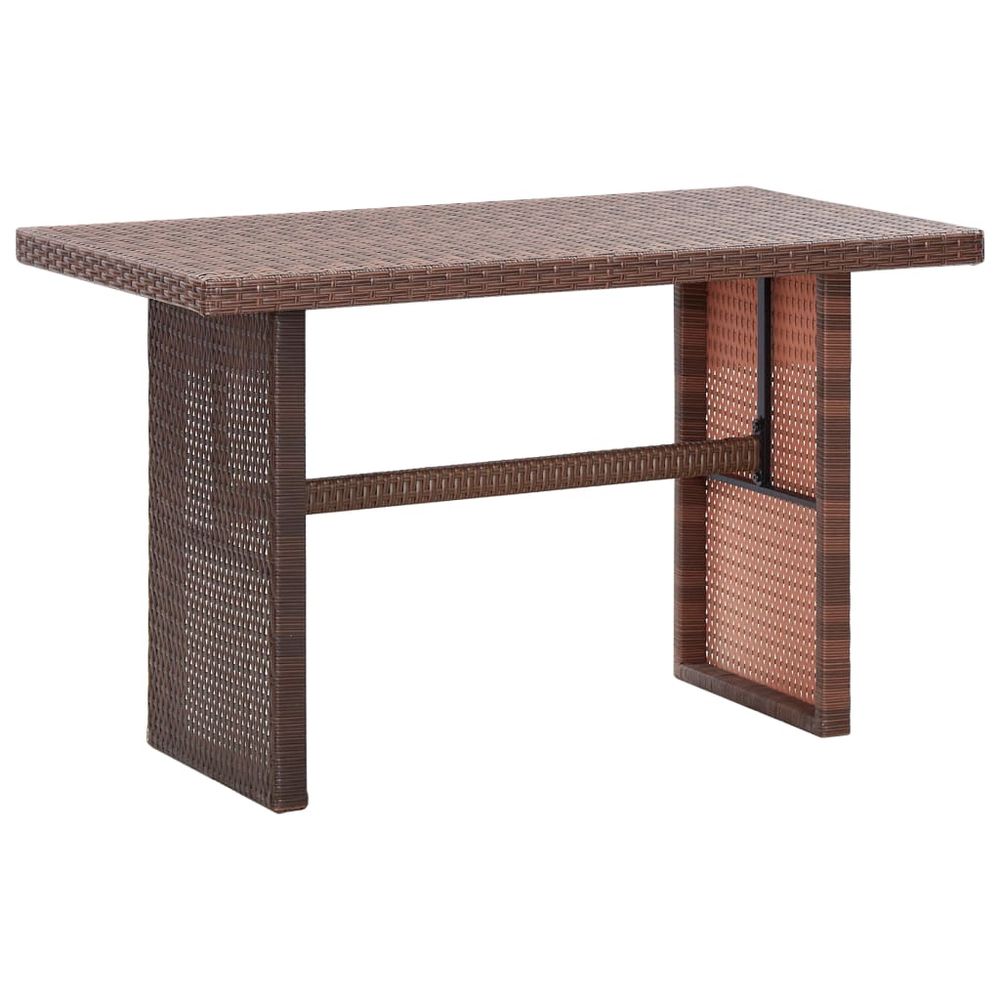 Garden Table Brown 110x60x67 cm Poly Rattan - anydaydirect