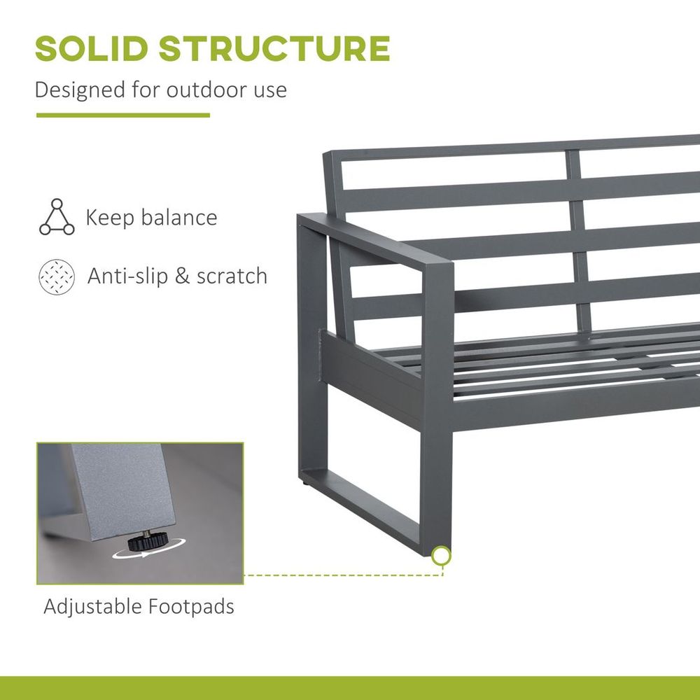 4 Piece Aluminium Outdoor Furniture Set w/ Table & Olefin Cushion Cover - anydaydirect
