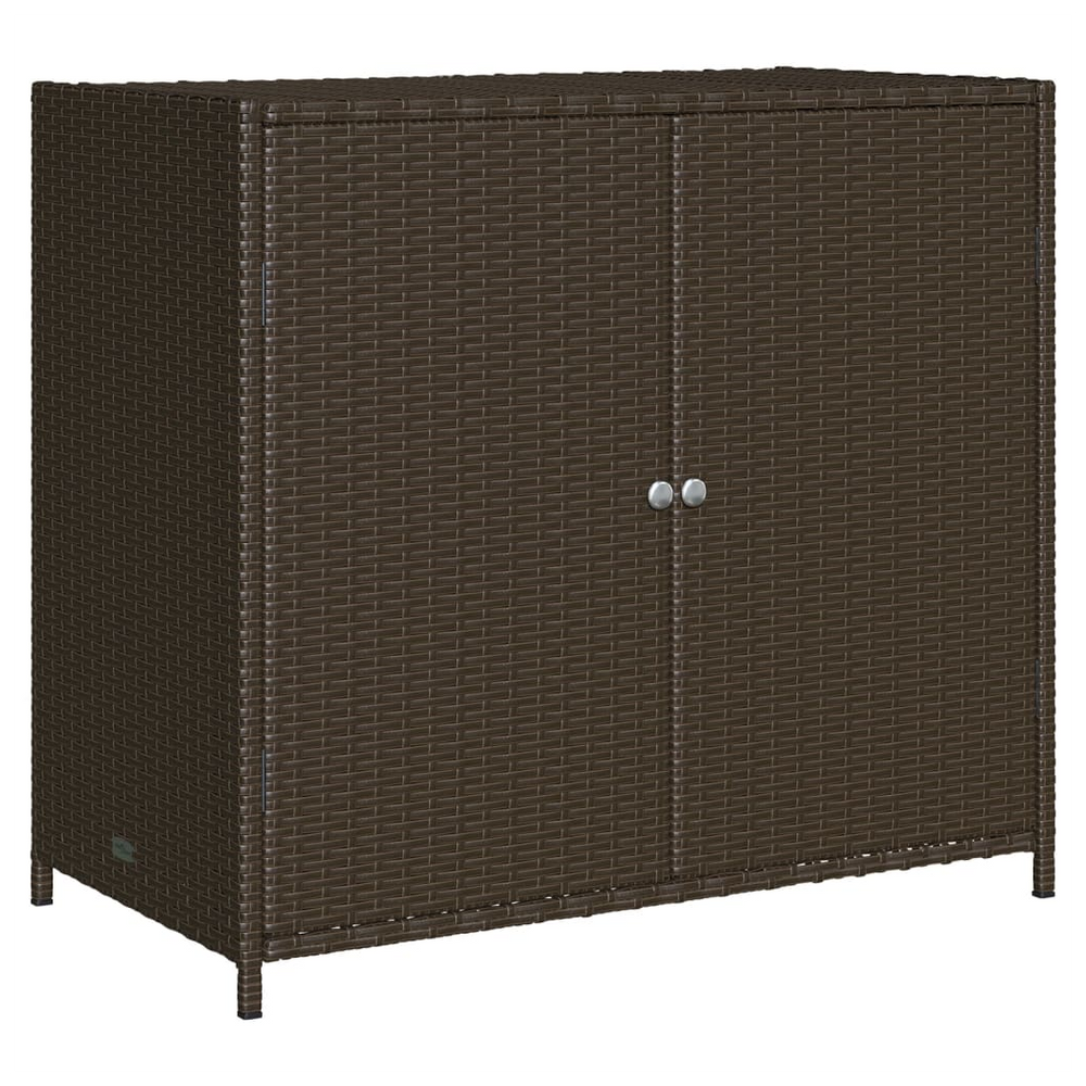 vidaXL Garden Storage Cabinet Brown 83x45x76 cm Poly Rattan - anydaydirect