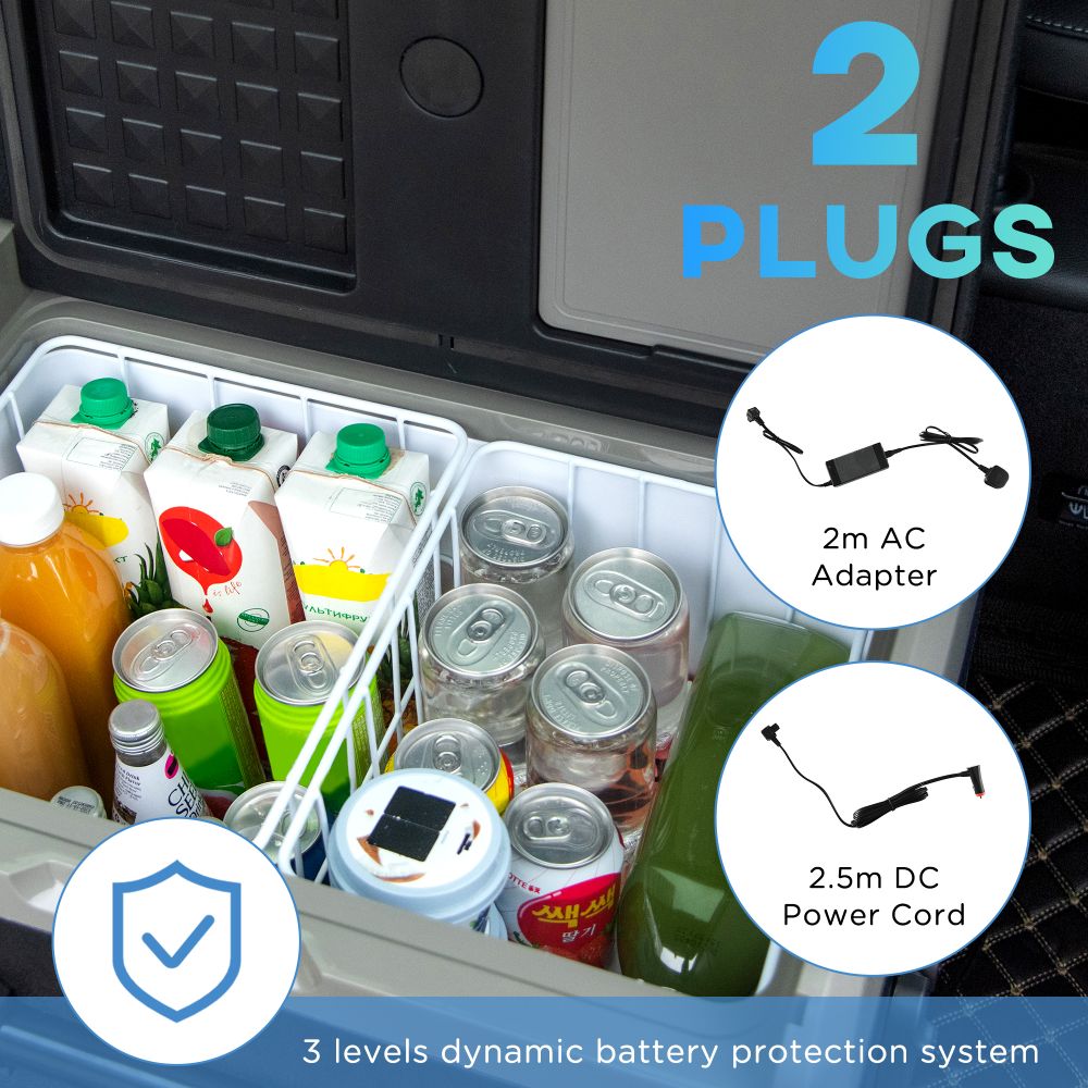 40L Car Refrigerator 12V Portable Freezer w/ Inner LED Light, Wheels Outsunny - anydaydirect