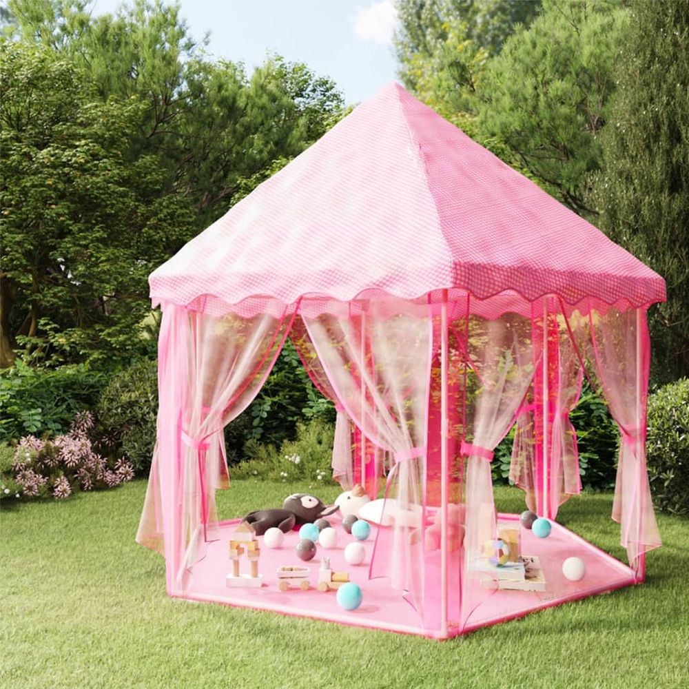 Princess Play Tent with 250 Balls Pink 133x140 cm - anydaydirect
