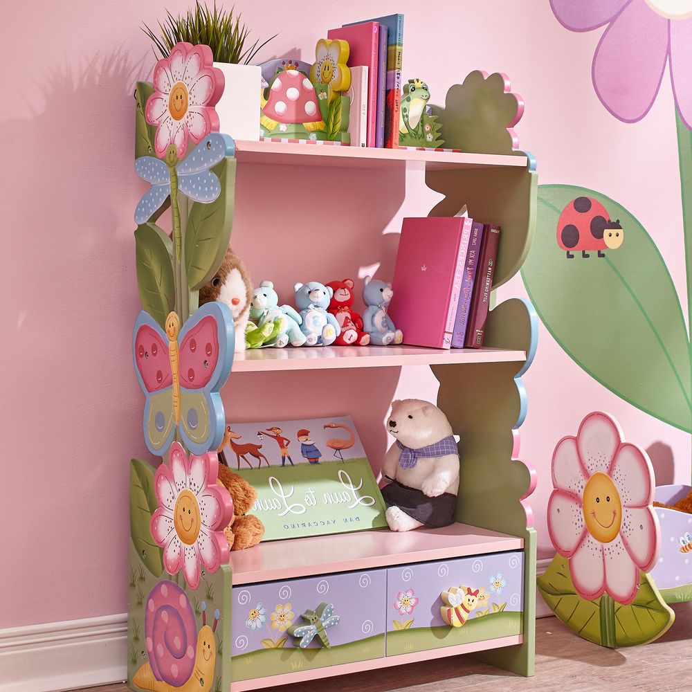 Fantasy Fields Kids Bookcase with Storage & Drawer, Pink Bookshelf for Children - anydaydirect