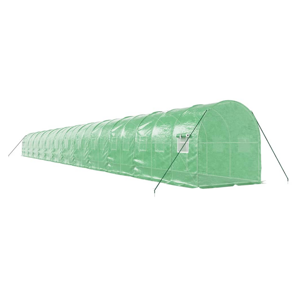 vidaXL Greenhouse with Steel Frame Green 48m² 24x2x2 m - anydaydirect