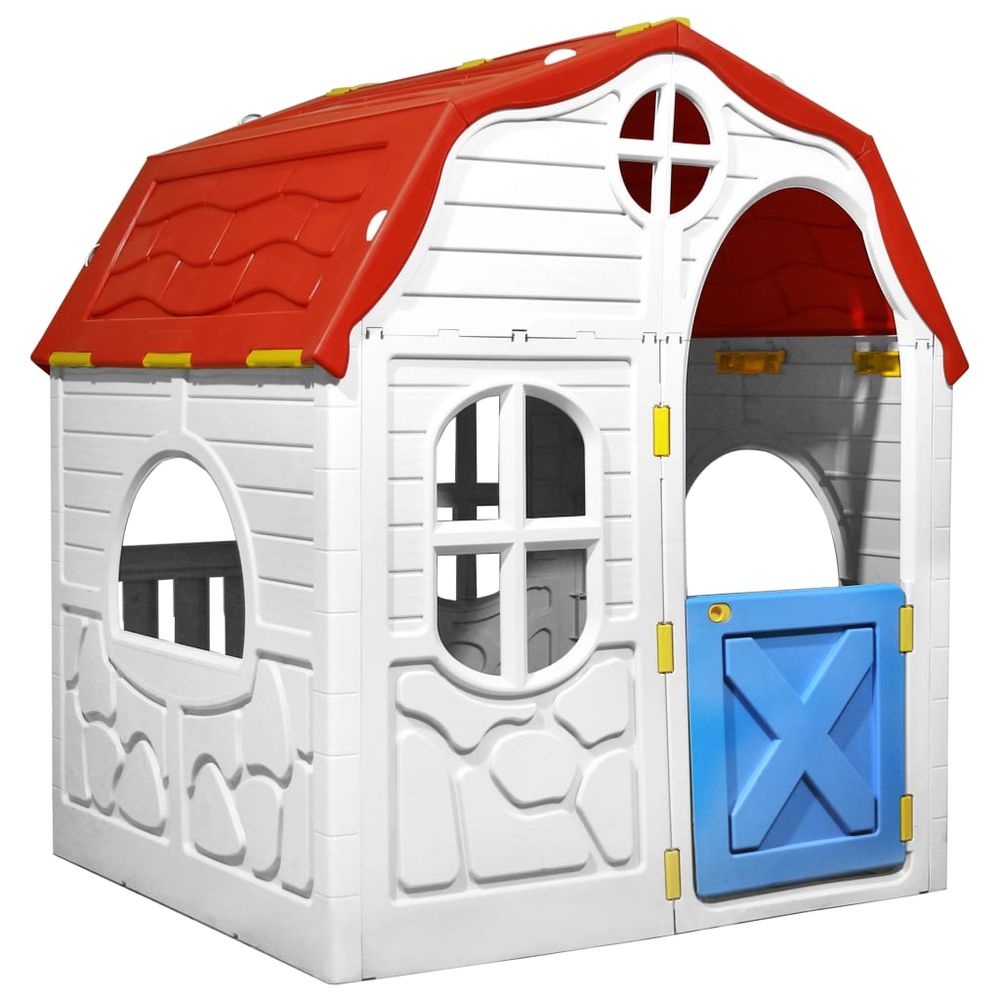 Kids Foldable Playhouse with Working Door and Windows - anydaydirect