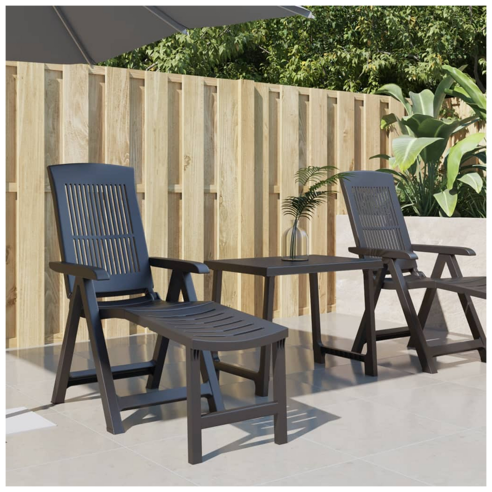 vidaXL Sun Lounger Anthracite Plastic - anydaydirect