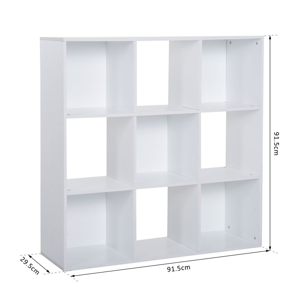 9 Cube Storage Cabinet Bookcase Bookshelf Home Office Shelf, White - anydaydirect