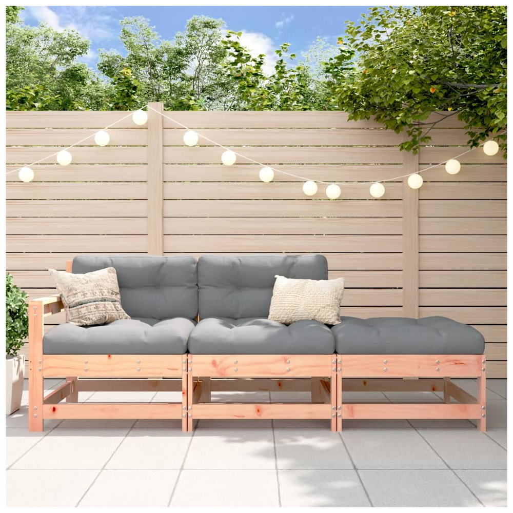 vidaXL 3 Piece Garden Lounge Set with Cushions Solid Wood Douglas - anydaydirect