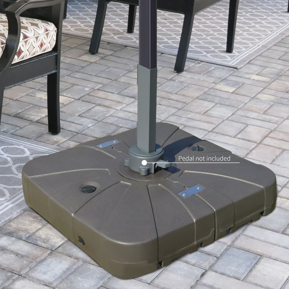 Square Cantilever Patio Umbrella Base Water or Sand Filled with Wheels Crossbar - anydaydirect