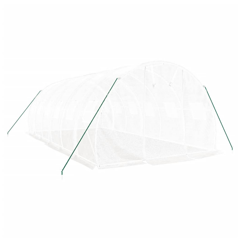 vidaXL Greenhouse with Steel Frame White 18 m² 6x3x2 m - anydaydirect