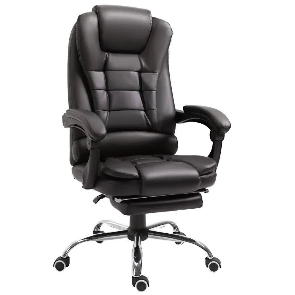 High Back Executive Office Chair Reclining Computer Chair w/ Swivel Wheel Brown - anydaydirect