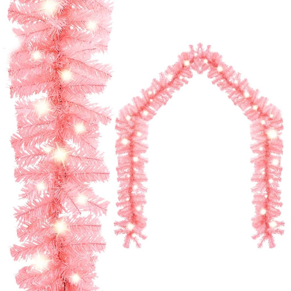 Christmas Garland with LED Lights 5 m Black - anydaydirect