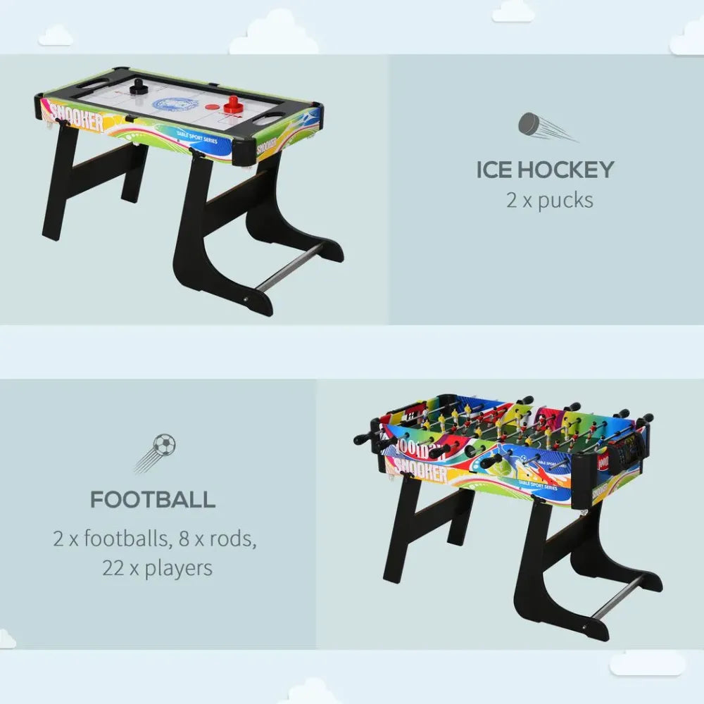 4-in-1 Foldable Game Table Hockey Football Table Tennis & Pool Home Gaming - anydaydirect