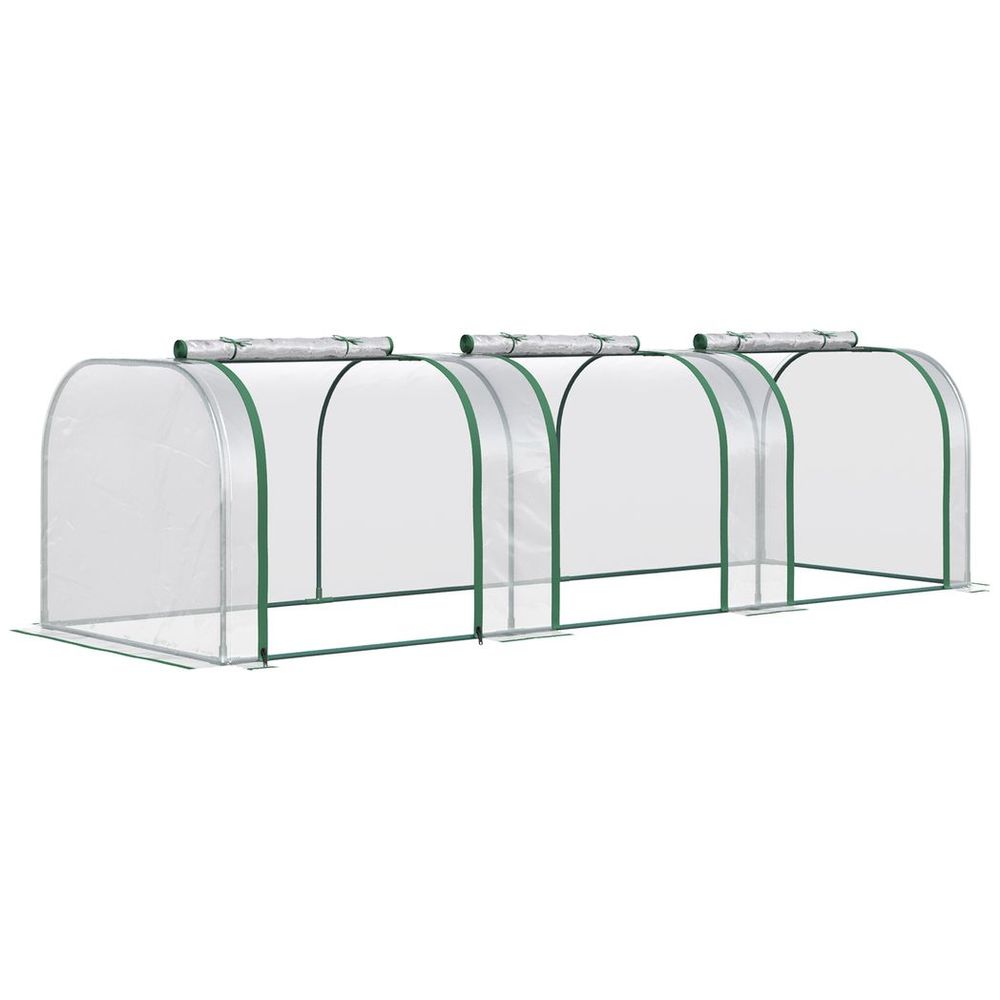 Tunnel Greenhouse Green Grow House Steel Frame Garden Backyard w/ Zipped Doors - anydaydirect