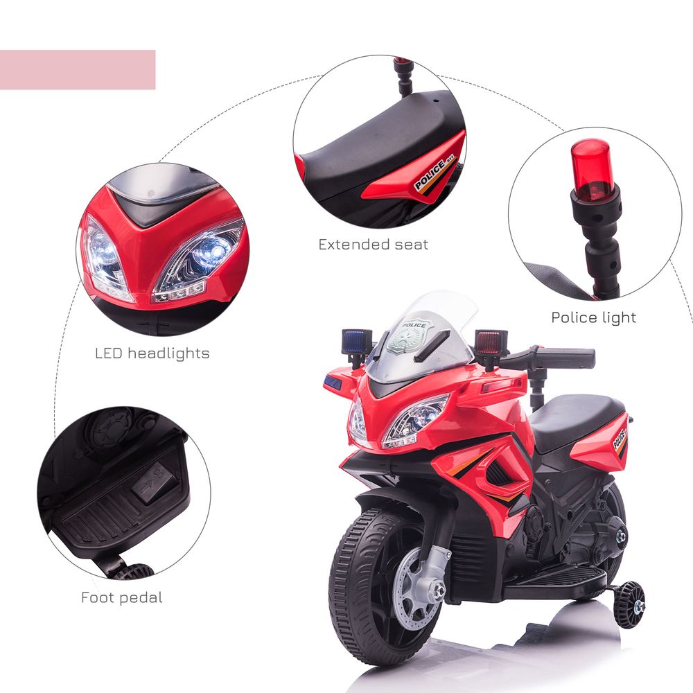 Kids 6V Electric Pedal Motorcycle Ride-On Toy Battery 18-36 months Red - anydaydirect