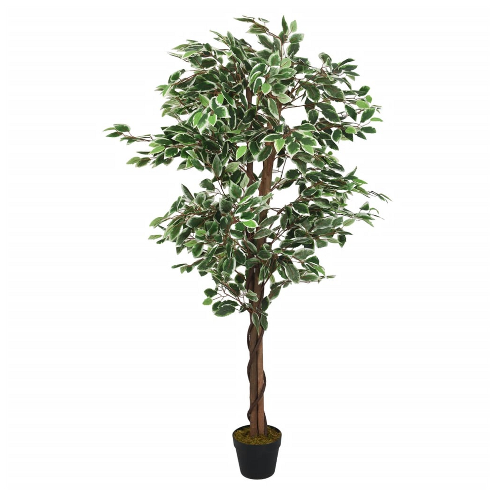 vidaXL Artificial Ficus Tree 378 Leaves 80 cm Green - anydaydirect