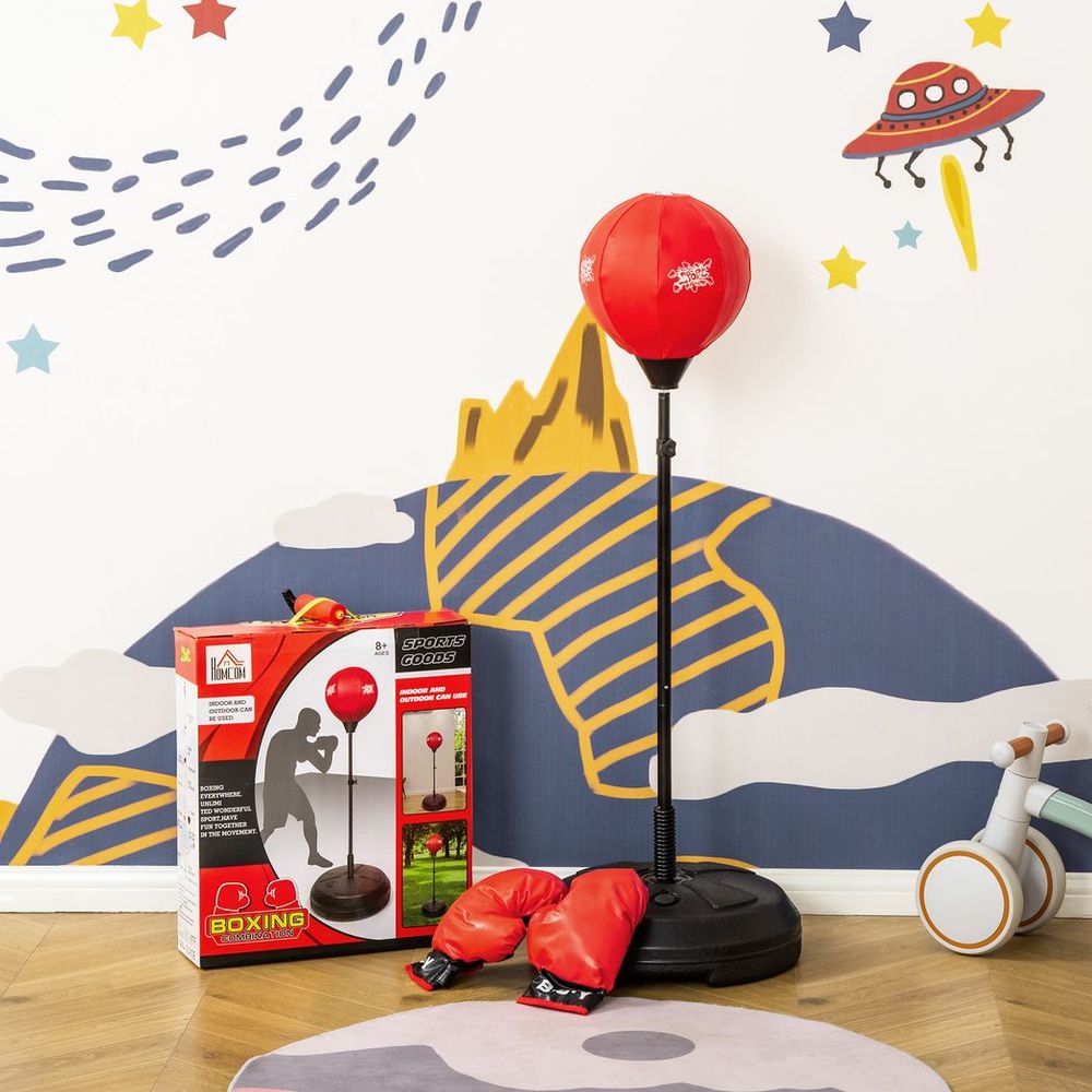 Kids Punching Bag with Stand, Free Standing Boxing Bag Height 122-154cm - anydaydirect