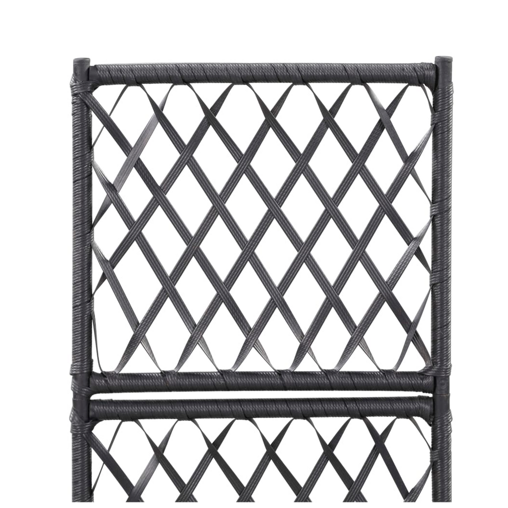 Trellis Raised Bed with 1 Pot 30x30x107 cm Poly Rattan Black - anydaydirect