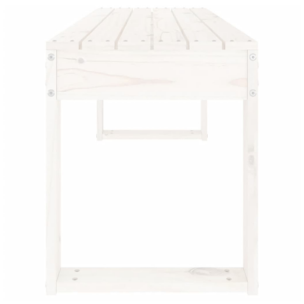 vidaXL Garden Bench White 110x38x45 cm Solid Wood Pine - anydaydirect
