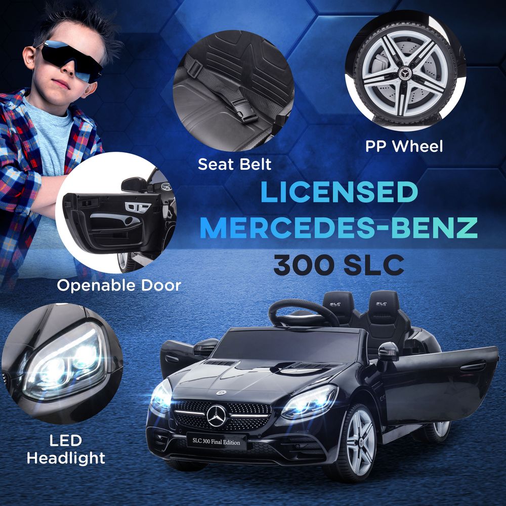 Benz 12V Kids Electric Ride On Car W/ Remote Control Music Black - anydaydirect