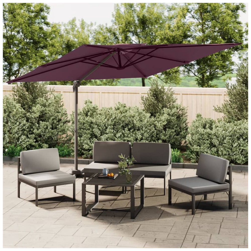 Double Top Cantilever Umbrella Bordeaux Red 400x300 cm - anydaydirect