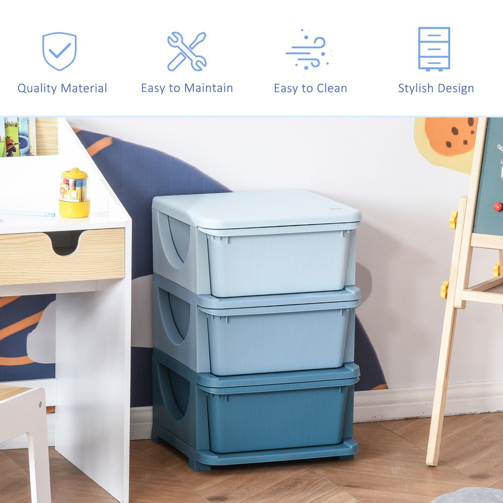 Kids Storage Units with Drawers 3 Tier Chest Vertical Dresser Tower - anydaydirect