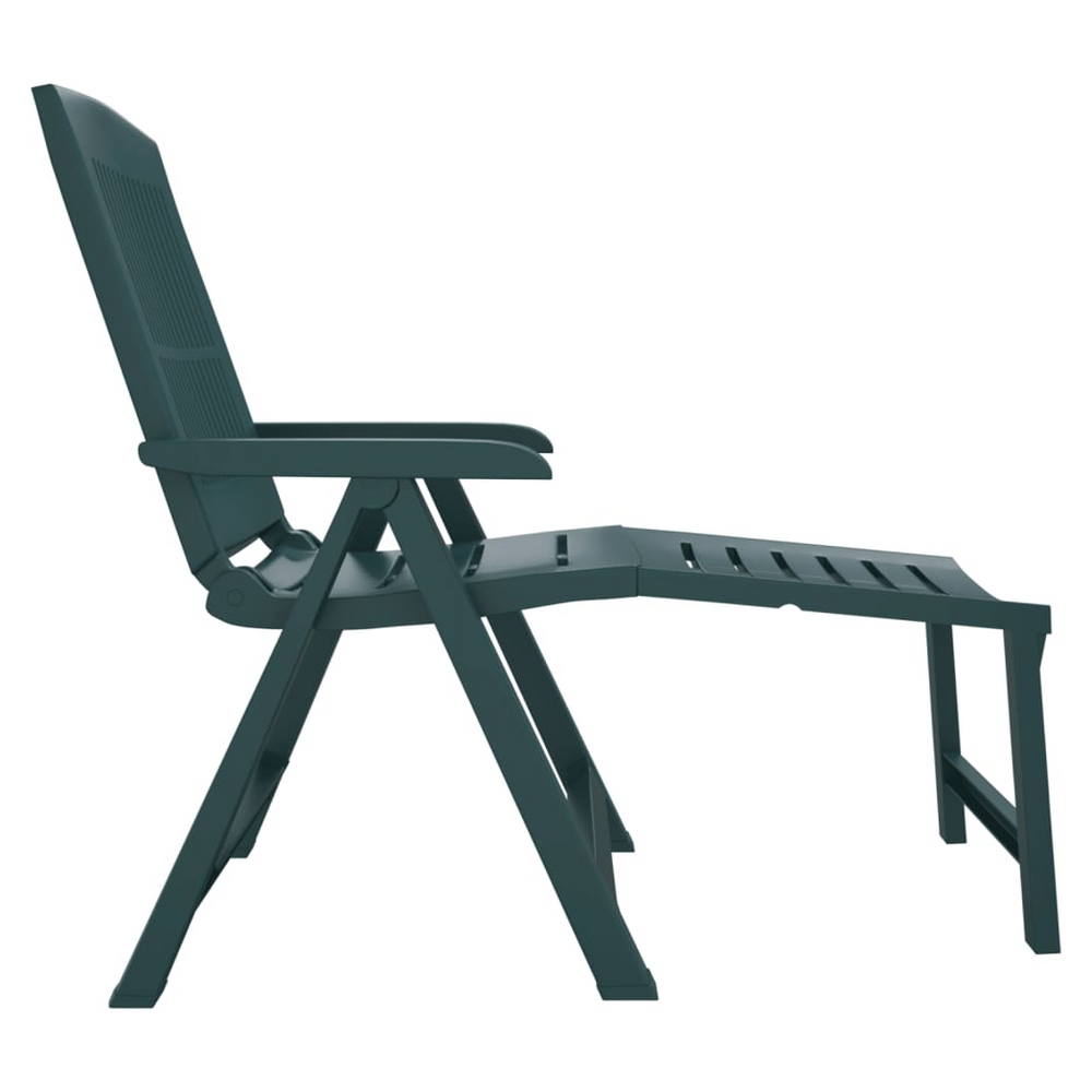 vidaXL Sun Lounger Green Plastic - anydaydirect