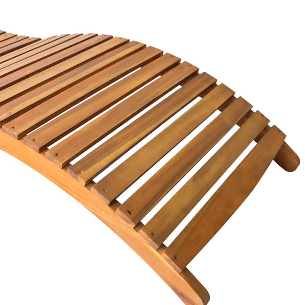 Sun Lounger Solid Acacia Wood Brown - anydaydirect